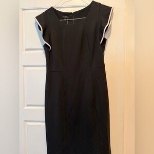 Talbots Elegant Black Dress with Flutter Sleeve- size 6P